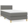 vidaXL Pat box spring cu saltea, gri &icirc;nchis, 100x200 cm, textil