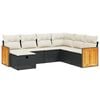 vidaXL Set canapele de grădină cu perne, 7 piese, negru, poliratan