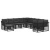vidaXL Set de canapele de exterior 11 buc. Negru și Gri &icirc;nchis