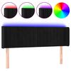 vidaXL Tăblie de pat cu LED, negru, 147x16x78/88 cm, catifea