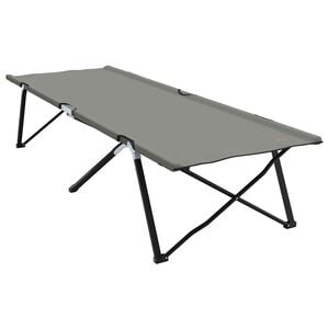 vidaXL Pat pliabil pentru camping Gri 206 x 76 x 74 cm Oxford și oțel