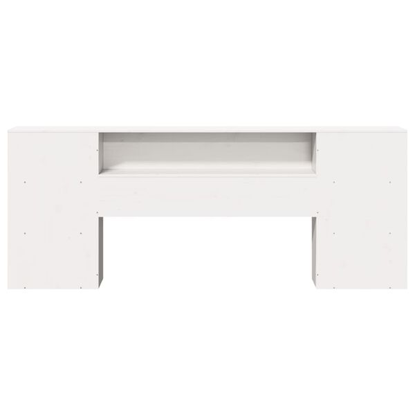 vidaXL Tăblie de pat cu depozitare alb 200 cm lemn masiv de pin