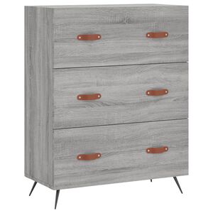 vidaXL Comodă cu sertare, gri sonoma, 69,5x34x90 cm, lemn prelucrat
