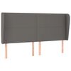vidaXL Tăblie de pat cu aripioare gri 183x23x118/128 cm piele eco