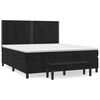vidaXL Pat box spring cu saltea, negru, 180x200 cm, catifea