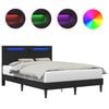 vidaXL Cadru de pat cu benzi LED Negru 120 x 200 cm Piele artificială