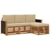 vidaXL Set de canapele de exterior 4 buc. Natural și Bej