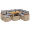 vidaXL Set canapele de grădină, 8 piese, cu perne, bej, poliratan