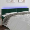 vidaXL Tăblie de pat cu LED, verde &icirc;nchis, 180x5x78/88 cm, catifea