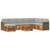 vidaXL Set de canapele de exterior 7 pcs Natural și gri deschis