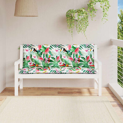 vidaXL Perne bancă de grădină, 2 buc., multicolor, 150x50x7cm, textil
