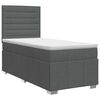 vidaXL Pat boxspring cu saltea Gri &icirc;nchis 100 x 200 cm Țesătură