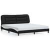 vidaXL Cadru de pat fără saltea Hvar negru și alb 180x200cm piele artificială