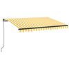 vidaXL Copertină retractabilă manual, galben și alb, 350x250 cm