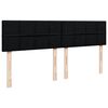 vidaXL Pat box spring cu saltea, negru, 180x200 cm, catifea