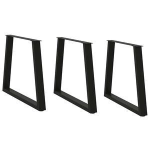 vidaXL Picioare de masă &icirc;n formă de V, 3 buc., negru, 80x(72-73,3) cm, oțel