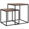 vidaXL Set măsuțe de cafea, 2 buc., lemn prelucrat și metal