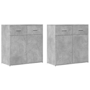 vidaXL Dulapuri, 2 buc., gri beton, 79x38x80 cm, lemn prelucrat