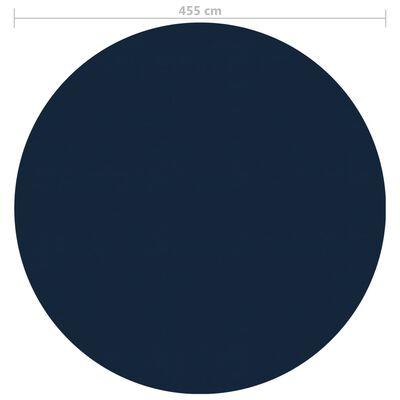 vidaXL Folie solară plutitoare piscină, negru/albastru, 455 cm, PE