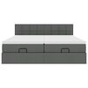 vidaXL Cadru de pat otoman cu saltele țesătură gri închis 160x200cm