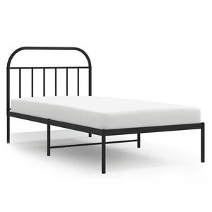 vidaXL Cadru de pat din metal cu tăblie, negru, 100x200 cm