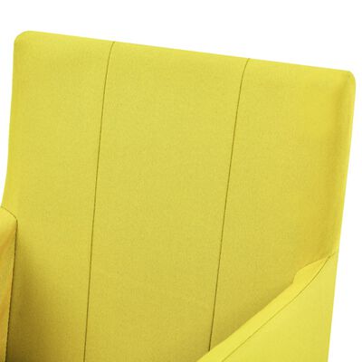 vidaXL Scaune de bucătărie cu brațe, 6 buc., galben, material textil