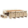 vidaXL Set mobilier de grădină cu perne, 13 piese, bej, poliratan