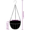 vidaXL Jardiniere suspendate căptușeală cocos 4buc negru &Oslash;35x52cm oțel