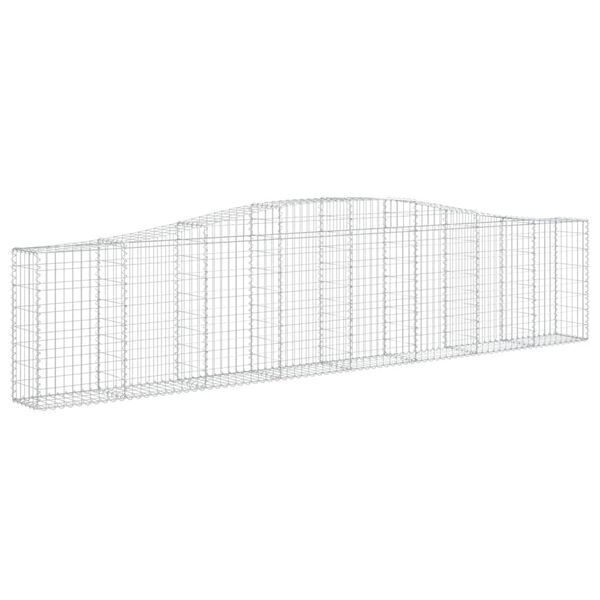 vidaXL Coșuri gabion arcuite 5 buc, 400x30x80/100 cm, fier galvanizat