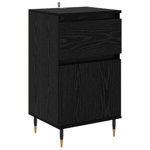 vidaXL Bufet Stejar Negru 40 x 35 x 70 cm Lemn Ingineresc și Fier