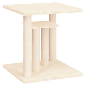vidaXL St&acirc;lpi de zg&acirc;riat pentru pisici cu platforme, crem, 50 cm