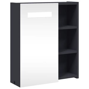 vidaXL Dulap cu oglindă de baie cu lumină LED, gri, 45x13x52 cm