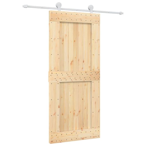 vidaXL Ușă glisantă cu set feronerie, 90x210 cm, lemn masiv de pin