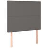 vidaXL Pat box spring cu saltea, gri, 90x190 cm, piele ecologică