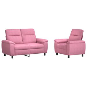 vidaXL Set de canapea 2 pcs Roz Țesătură