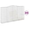 vidaXL Coșuri gabion arcuite, 9 buc, 400x50x220/240cm, fier galvanizat