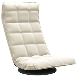 vidaXL Scaun de podea pivotant, crem, catifea