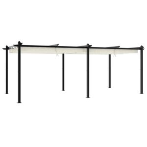 vidaXL Foișor de grădină, acoperiș retractabil, crem, 3x6 m, aluminiu
