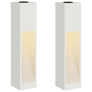 vidaXL Lampa de parcurs LED solar 2 buc. Alb cald 18 x 18 x 80 cm