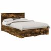 vidaXL Cadru de pat Stejar fumuriu 140 x 190 cm Lemn prelucrat