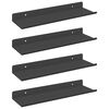 vidaXL Raft suspendat Pe perete 4 pcs Negru 30 x 9 x 2,5 cm Oțel