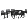 vidaXL Set de masă pentru grădină 7 buc. Negru