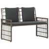 vidaXL Bancă de exterior 2 -Seater 116 x 55 x 82 cm Oțel și Poliratan