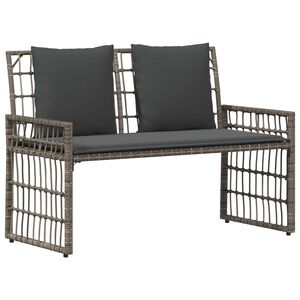 vidaXL Bancă de exterior 2 -Seater 116 x 55 x 82 cm Oțel și Poliratan