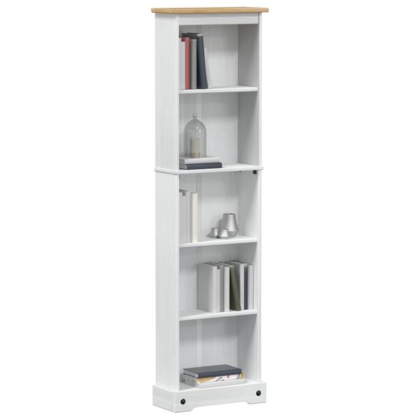 vidaXL Bibliotecă Alb 46 x 20 x 170 cm Lemn de pin masiv