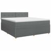 vidaXL Pat boxspring cu saltea Gri &icirc;nchis 140 x 200 cm Țesătură