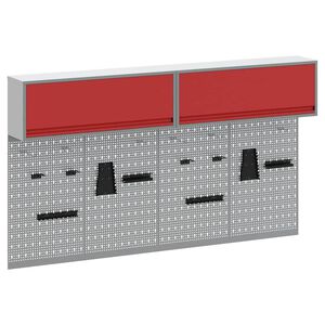 vidaXL Set dulap de unelte 6 pcs Roșu Oțel vopsit electrostatic