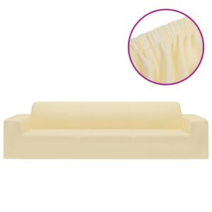 vidaXL Husă elastică pentru canapea cu 4 locuri poliester jersey crem