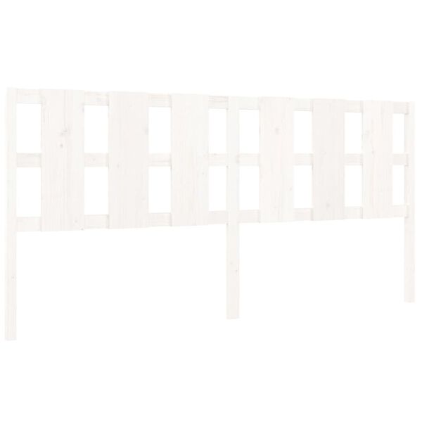 vidaXL Tăblie de pat, alb, 205,5x4x100 cm, lemn masiv de pin