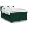 vidaXL Pat box spring cu saltea, verde &icirc;nchis, 160x200 cm, catifea